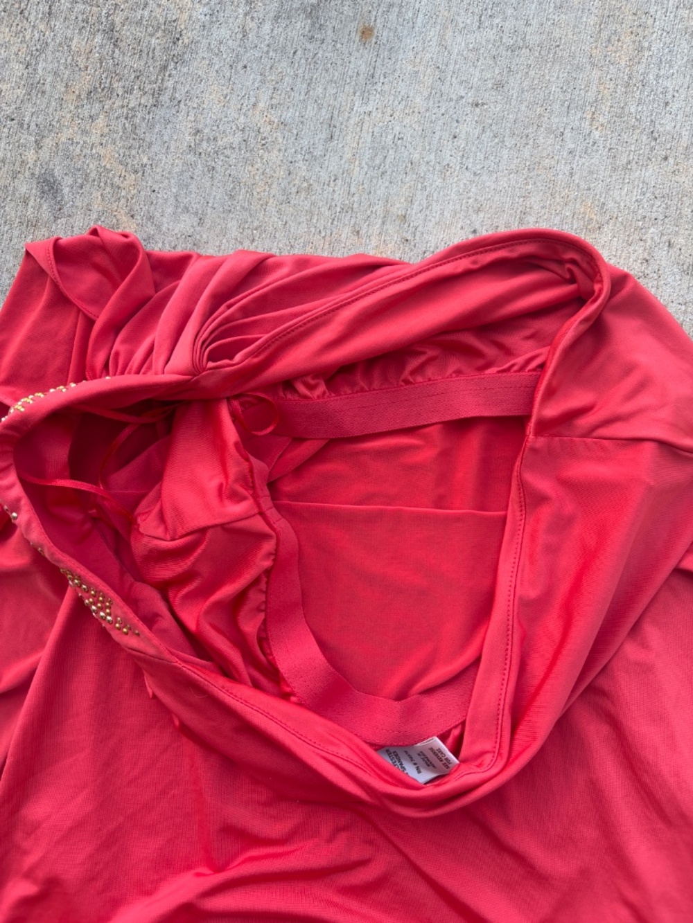 VTG 2000s Cache Coral Embellished One Shoulder Top - Picture 9 of 9